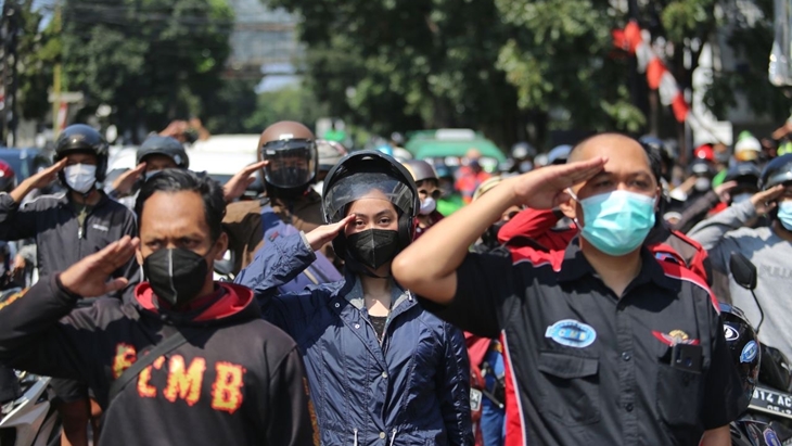 Acara mengheningkan cipta HUT RI di Bandung. (Foto: MP/Humas Pemkot Bandung)