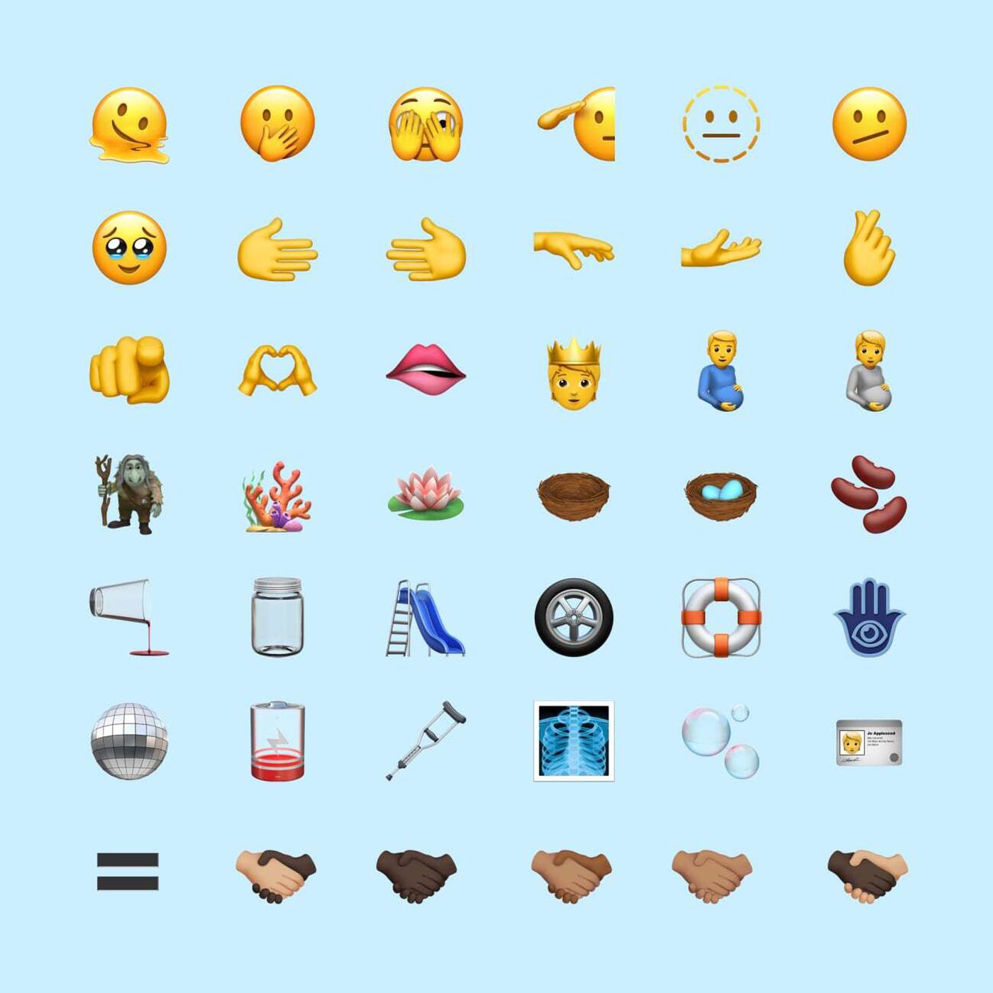 Emoji baru yang akan hadir pada iOS 15.4/ (Foto Emojipedia)