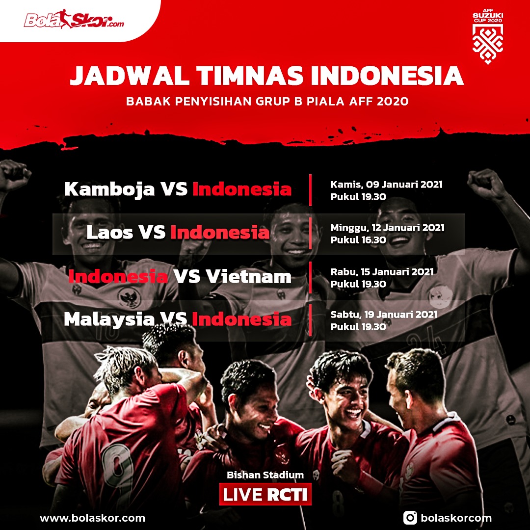 Jadwal Siaran Langsung Timnas Indonesia di Piala AFF 2020. (BolaSkor.com/Aji Wandi)