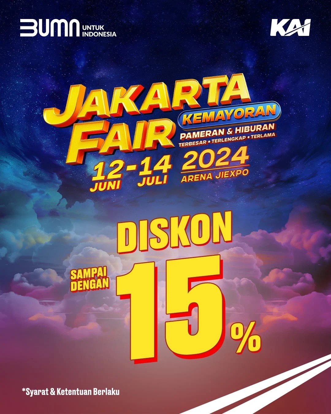 Diskon tiket kereta hingga 15% di Jakarta Fair Kemayoran