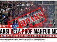 [HOAKS atau FAKTA]: Ribuan Orang Acak Acak DPR Demi Dukung Mahfud MD
