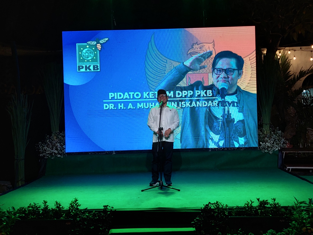 Ketum PKB Muhaimin Iskandar atau cak Imin saat menghadiri acara di Solo, Jawa Tengah. (MP/Ismail)