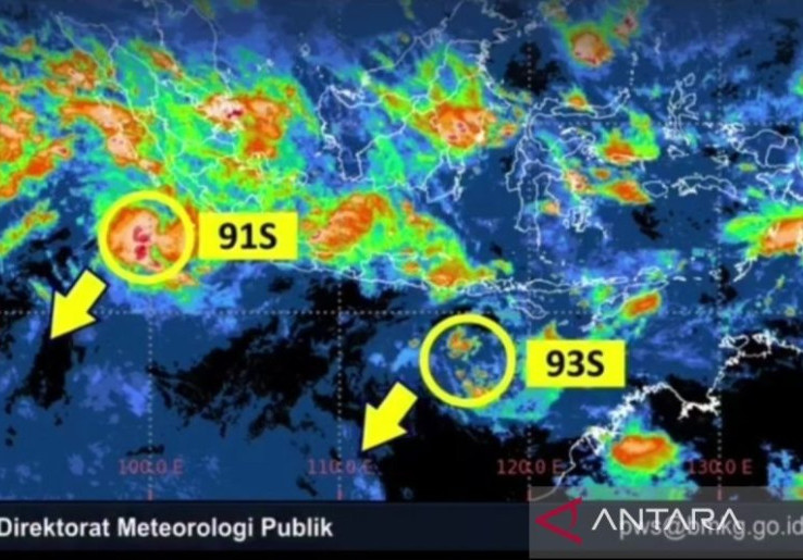 2 Bibit Siklon Terpantau di Sekitar NTT, Bawa Potensi Hujan Ringan hingga Lebat