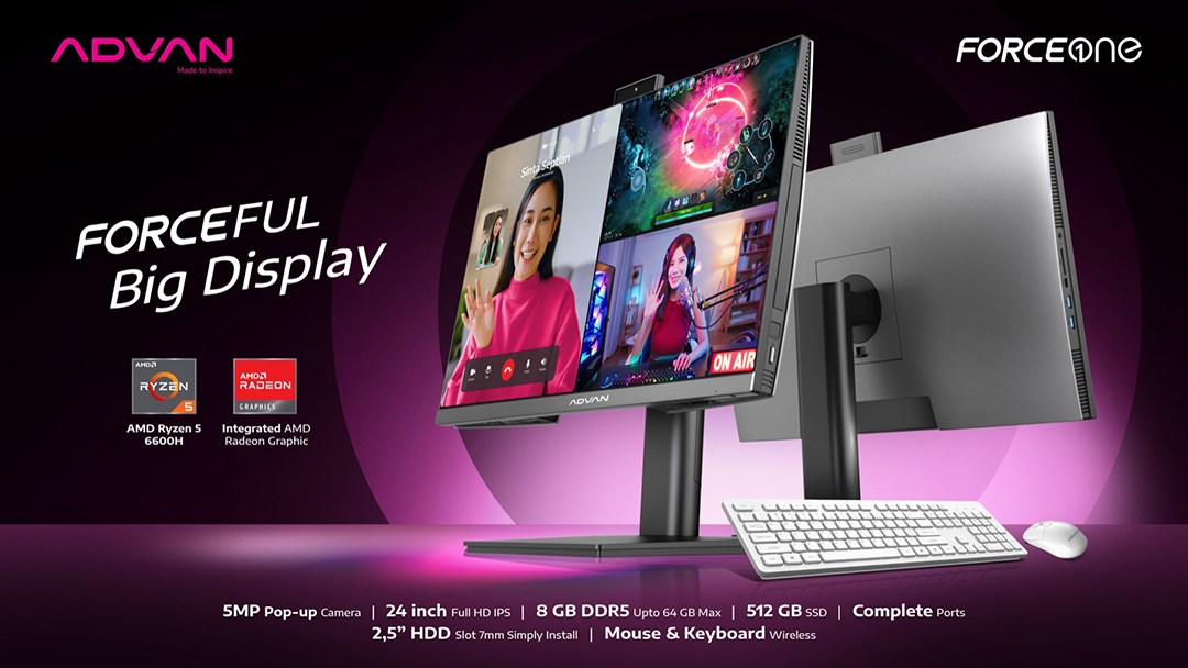Advan ForceOne, All-in-One PC dengan Processor Series Gaming Ryzen