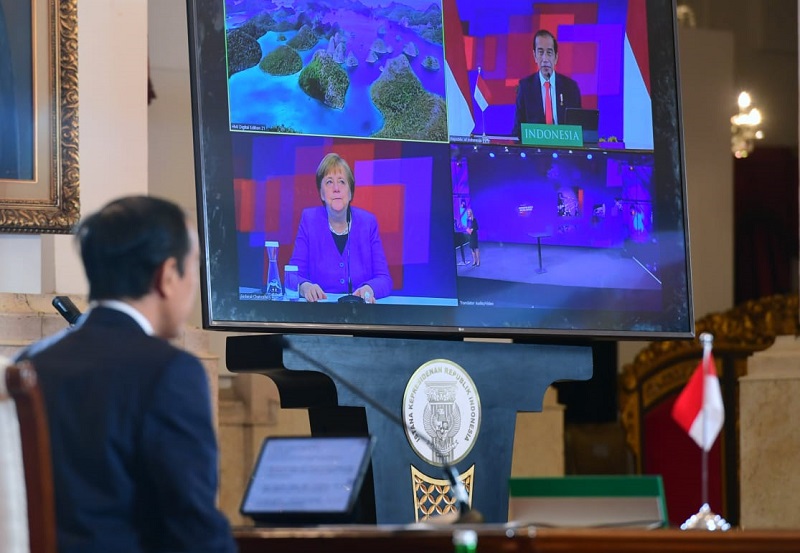 Jokowi dan Kanselir Jerman Buka Ajang Hannover Messe 2021