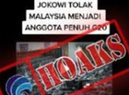 [HOAKS atau FAKTA]: Malaysia Ditolak Jokowi saat Ingin Jadi Anggota G20