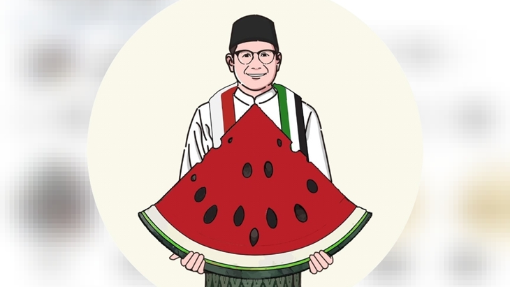 Anies, Prabowo dan Cak Imin Pasang Foto Profil Semangka sebagai Dukungan ke Palestina