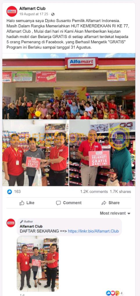Tangkapan layar hoaks