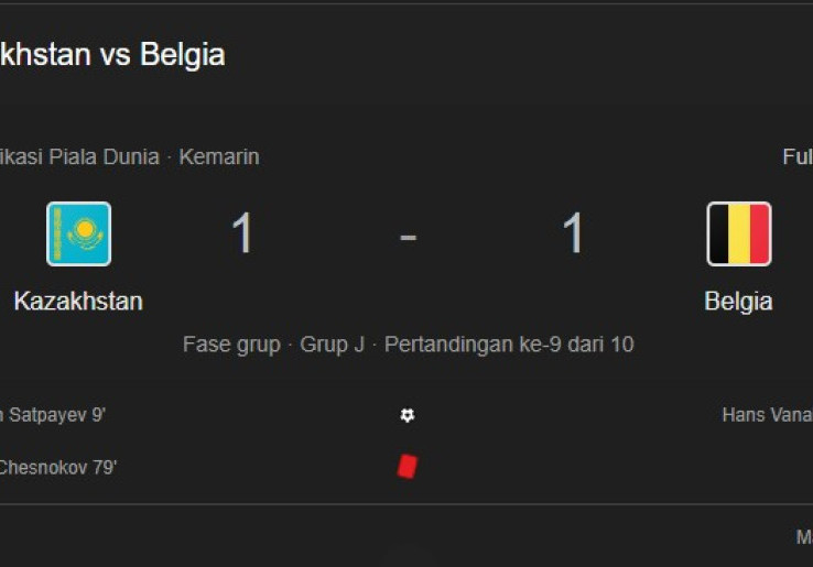 Belgia Tunggu Tiket ke Piala Dunia, Setelah Kazakhstan Tampil Mengejutkan