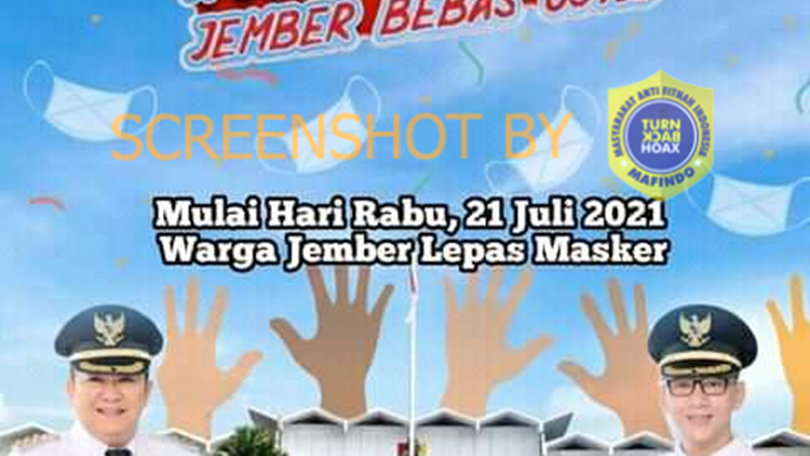 [HOAKS atau FAKTA]: Bupati Jember Imbau Warga Lepas Masker