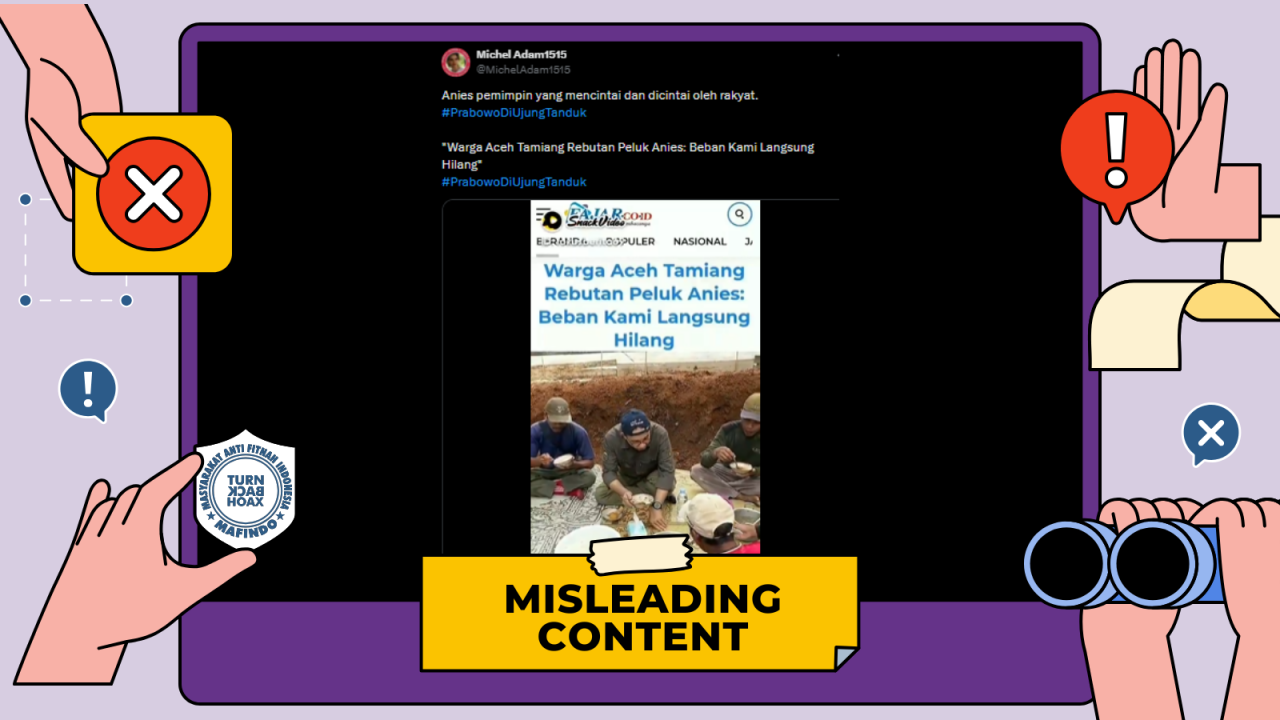 [HOAKS atau FAKTA]: Peluk Anies, Beban Korban Bencana Alam di Aceh Tamiang Langsung Hilang