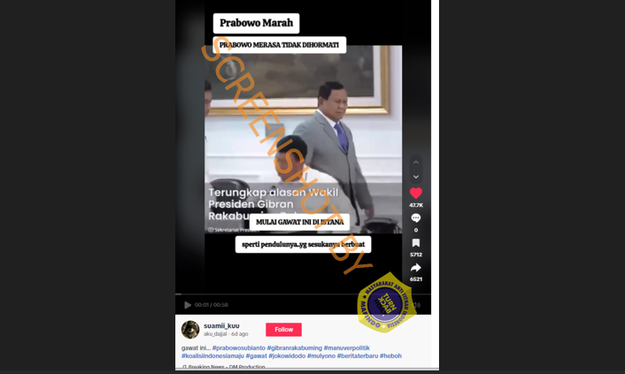 [HOAKS atau FAKTA]: Prabowo Marah Gibran Buka Program Lapor Mas Wapres