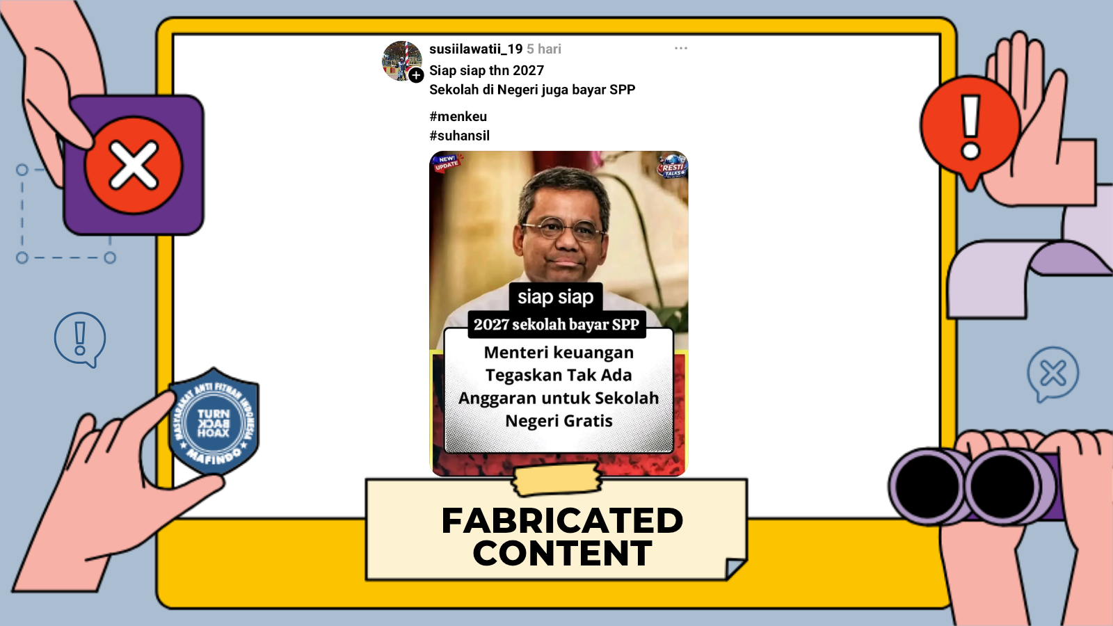 [HOAKS atau FAKTA]: Anggaran Negara Habis, Sekolah Negeri Kembali Bebankan SPP