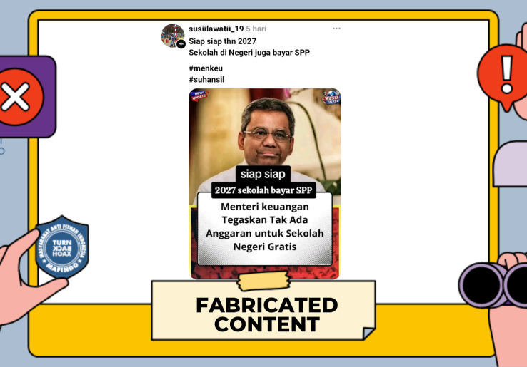 [HOAKS atau FAKTA]: Anggaran Negara Habis, Sekolah Negeri Kembali Bebankan SPP