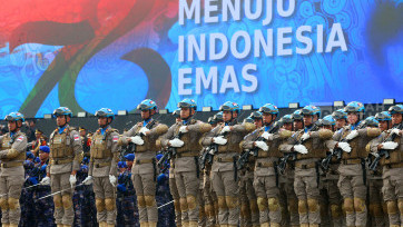 Upacara Peringatan HUT Bhayangkara Ke-78 di Lapangan Monas Jakarta