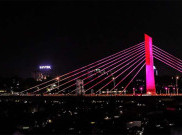 Lampu Warna-Warni Serupa Kembang Api Hiasi Kota Bandung