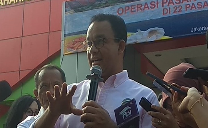 Anies mengungkapkan banjir yang terjadi di Jakarta karena curah hujan tinggi