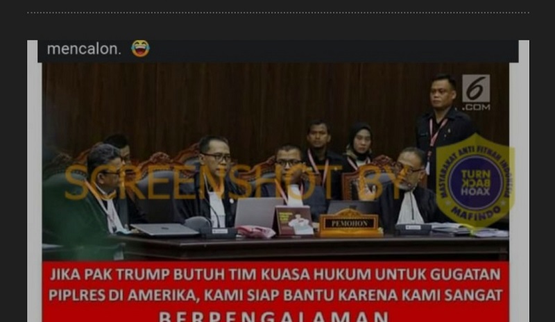 Tim Hukum Prabowo saat sengketa di MK. (Foto: Mafindo).