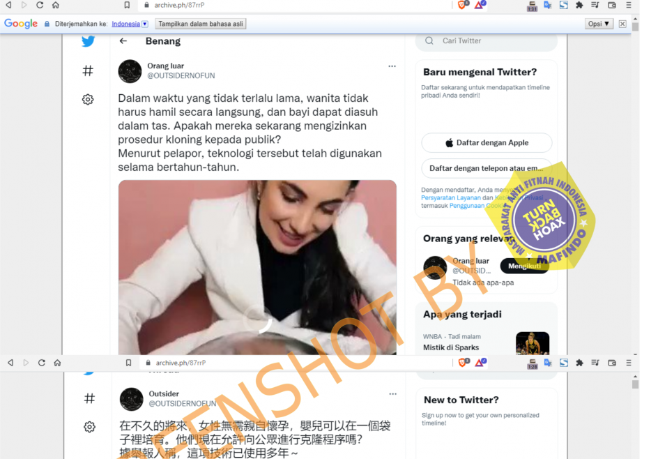  [HOAKS atau FAKTA]: Ilmuwan Berhasil Lakukan Kloning Manusia