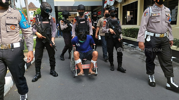 Polresta Surakarta, Jawa Tengah menangkap satu orang otak pelaku pencurian dengan pemberatan dengan modus pecah kaca mobil pada 11 Agustus 2021. (Foto: MP/Ismail)