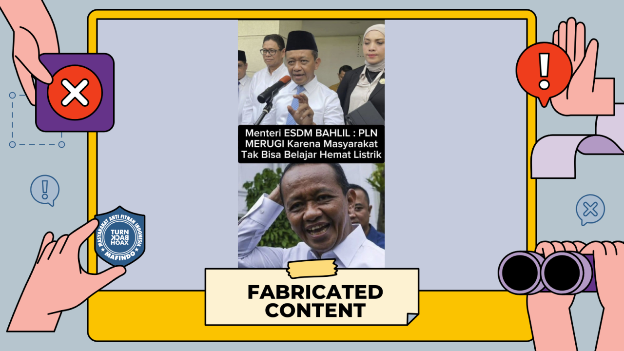 [HOAKS atau FAKTA]: Menteri Bahlil Sebut PLN Merugi karena Rakyat Boros Pakai Listrik