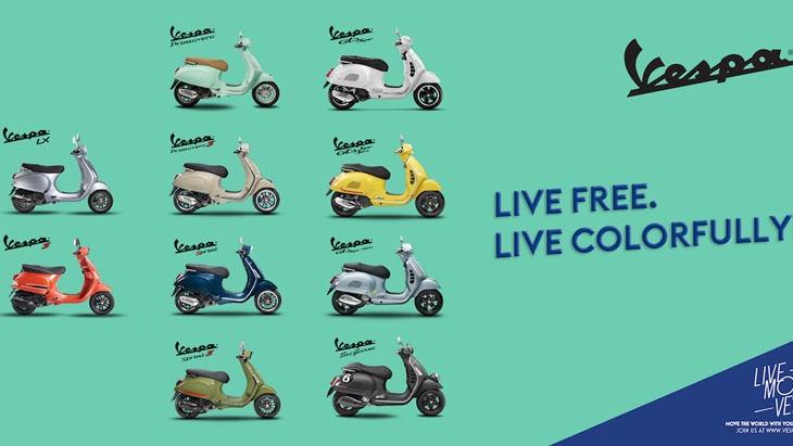 Vespa Hadirkan Sejumlah Warna Baru yang Stylish