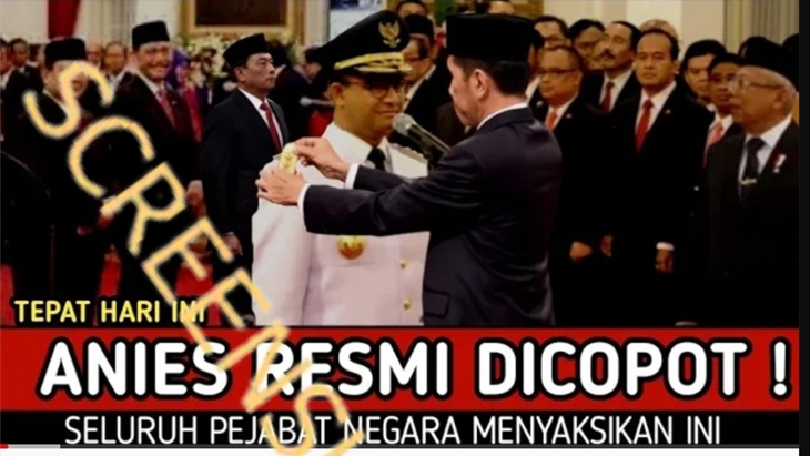 [HOAKS atau FAKTA]: Seluruh Pejabat Negara Saksikan Pencopotan Anies