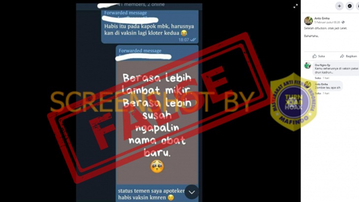 [HOAKS atau FAKTA]: Vaksin COVID-19 Bikin Otak Jadi Lelet