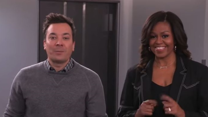 Lucu, Jimmy Fallon dan Michelle Obama Beri Kejutan bagi Orang di Dalam Lift