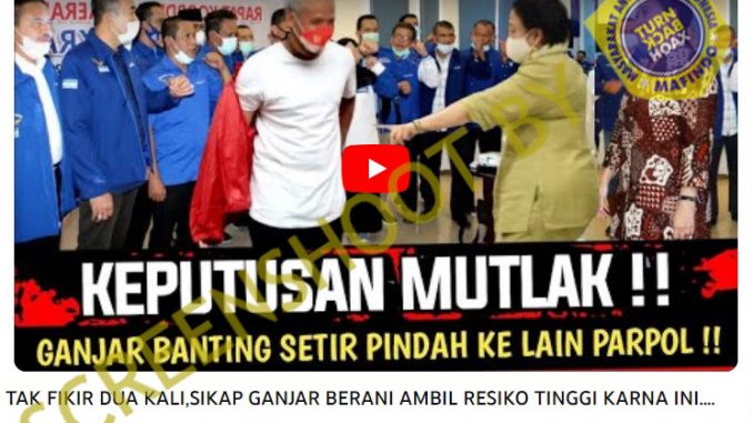 [HOAKS atau FAKTA]: Ganjar Pranowo Pindah ke Partai Lain
