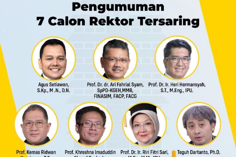 7 Nama Lolos Seleksi Akhir Calon Rektor UI, Ada 1 Kandidat dari ITB