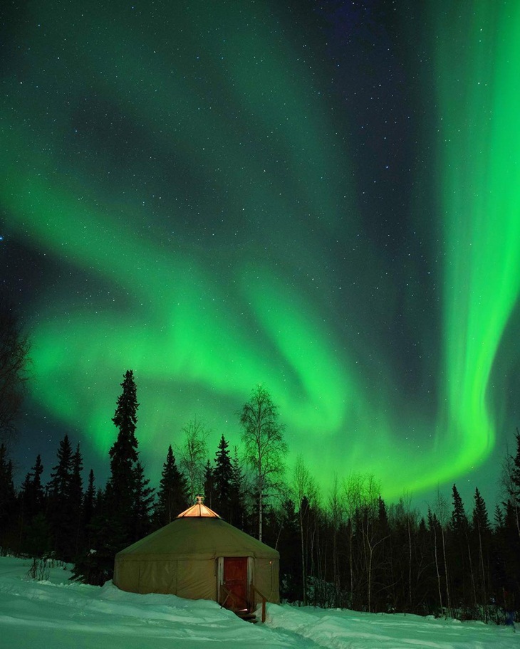 Pemandangan aurora borelialis di Fairbanks. (Foto: instagram.com/explorefairbanks
