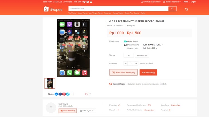 Viral Screenshot iPhone, Apa Jualan Unik Lainnya?
