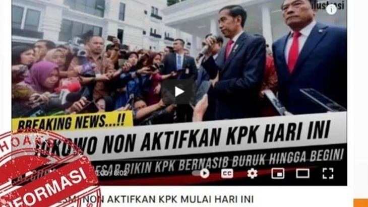 [HOAKS atau FAKTA]: Jokowi Nonaktifkan KPK