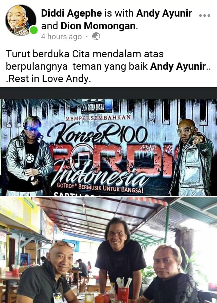 Ucapan duka dari Didi AGP (Foto: Facebook)