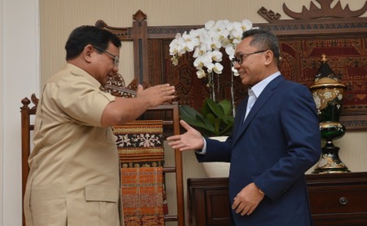 Ketua Umum Partai Gerindra Prabowo dan Ketua Umum PAN Zulkifli Hasan