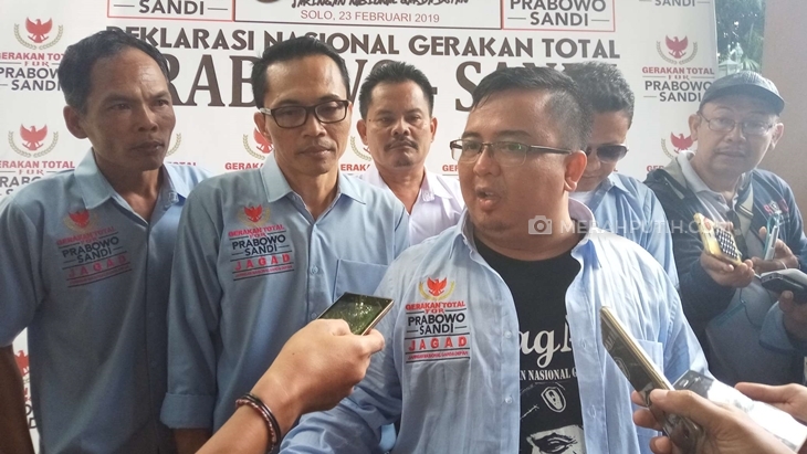 Jaringan Nasional Garda Depan (Jagad) relawan Gatot Nurmantyo For NKRI mendukung capres-cawapres nomor 02. (MP/Ismail)