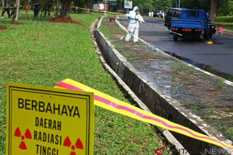 Geladi lapang penanggulangan Kedaruratan Nuklir atau Radiologi di Puspiptek, Serpong, Tangerang Selatan, Banten, Kamis (6/12/2018). ANTARA/Muhammad Iqbal/hp.