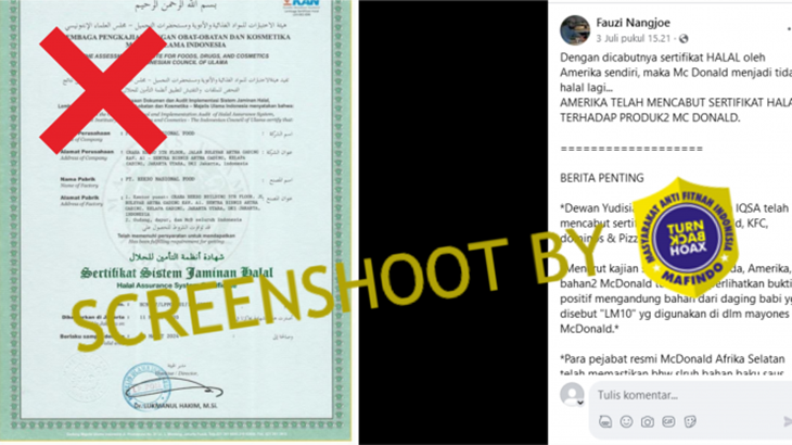 [HOAKS atau FAKTA]: Amerika Cabut Sertifikat Halal McDonald's