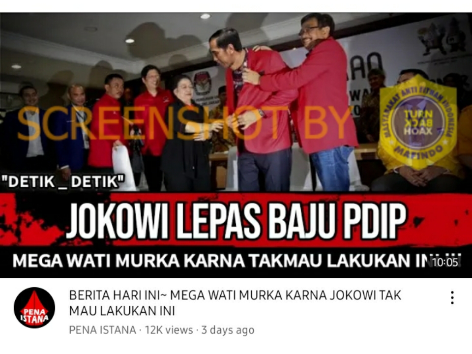 [HOAKS atau FAKTA]: Megawati Marah Jokowi Lepas Baju PDIP
