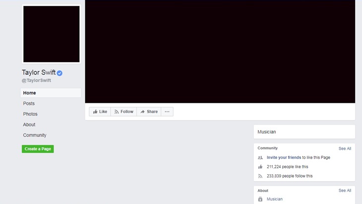 taylor swift facebook