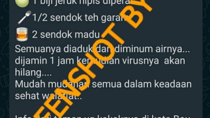 Tangkapan layar hoaks.