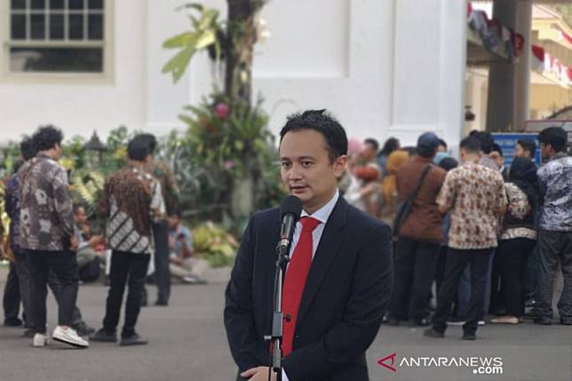 Wamendag Jerry Sambuaga di Istana Kepresidenan Jakarta. Jumat (25/10/2019). (Agus Salim)