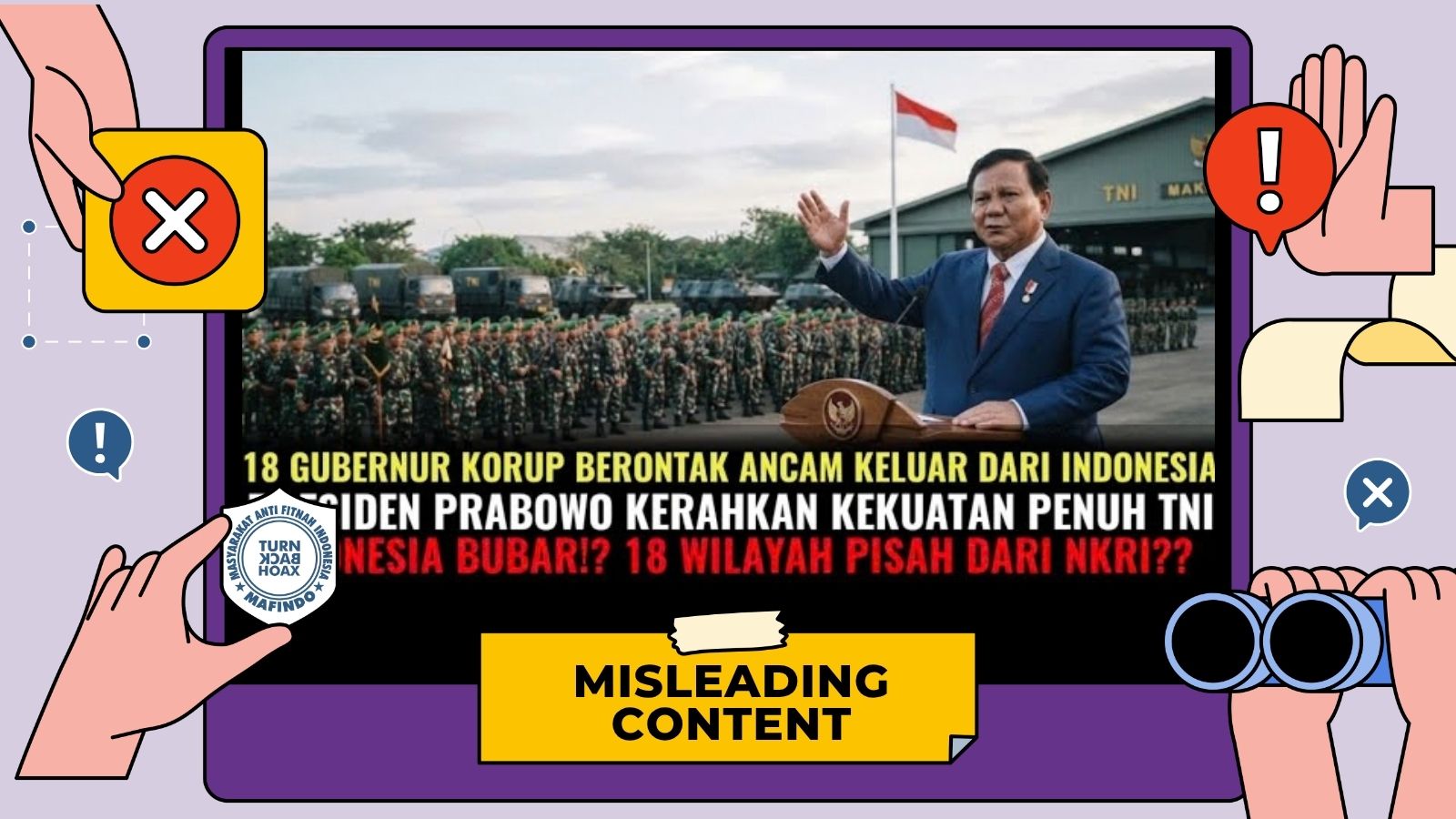 [HOAKS atau FAKTA] : 18 Gubernur Berontak, Ancam Keluar NKRI