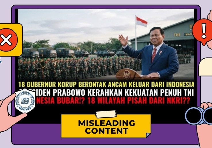 [HOAKS atau FAKTA] : 18 Gubernur Berontak, Ancam Keluar NKRI