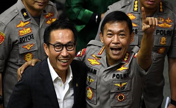 Ketua Komisi III DPR Herman Hery bersama Kapolri Jenderal Idham Azis