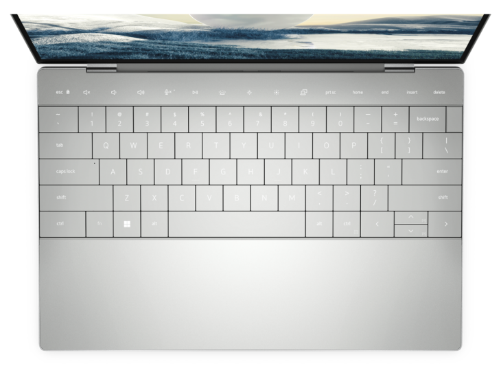 Selain touchpad yang tersembunyi, Dell XPS 13 Plus juga hadir dengan desain keyboard yang elegan. (Foto: dell.com)