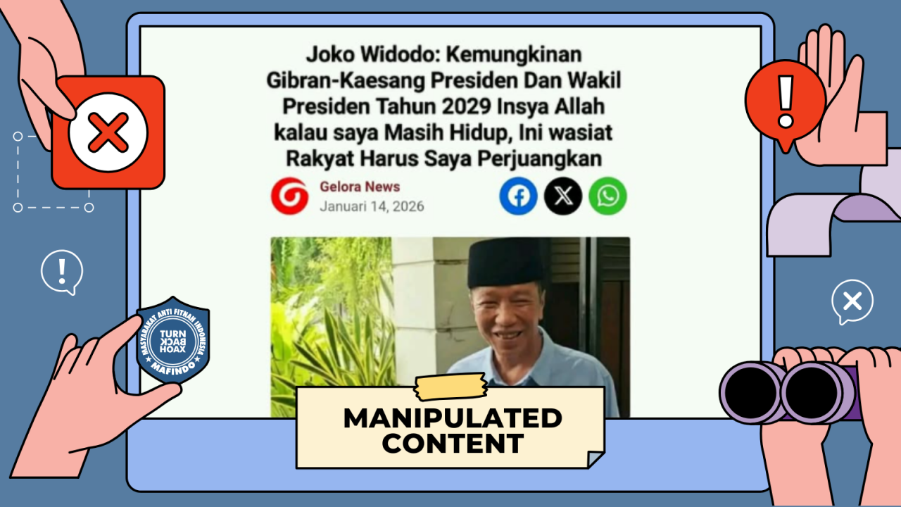 [HOAKS atau FAKTA]: Jokowi Berwasiat Agar Gibran dan Kaesang Jadi Pasangan Capres-Cawapres di Pemilu 2029