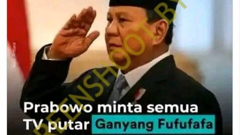 [HOAKS atau FAKTA]: Prabowo Minta Seluruh Staiun TV Putar Lagu ‘Ganyang Fufufafa’ Tiap jam 6 Pagi