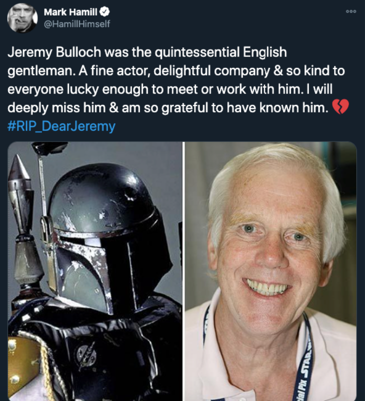 Aktor Pemeran Karakter Boba Fett di Star Wars Tutup Usia